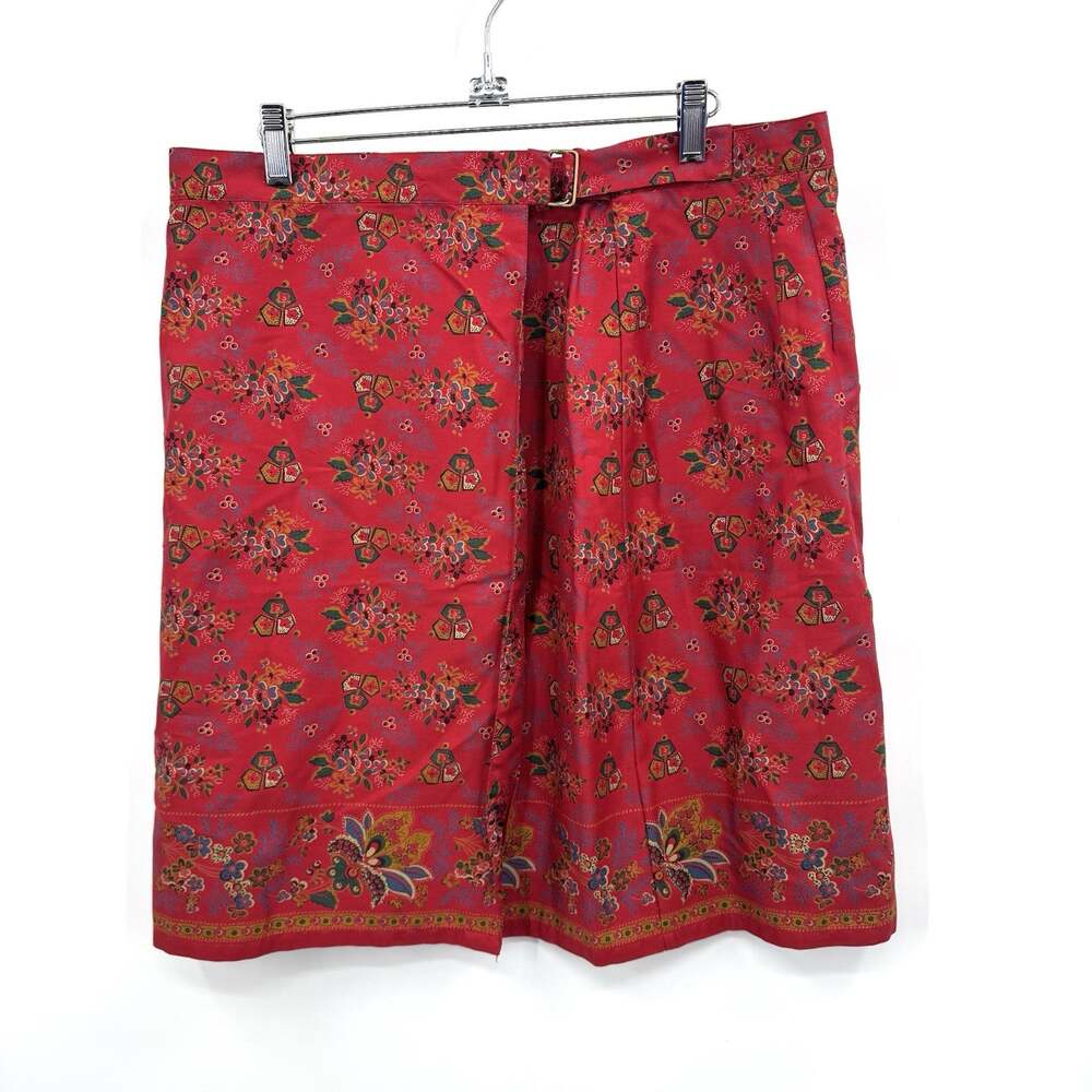 Vintage Woolrich Wrap Skirt Women's Size XL Cardinal Red Printed Cotton